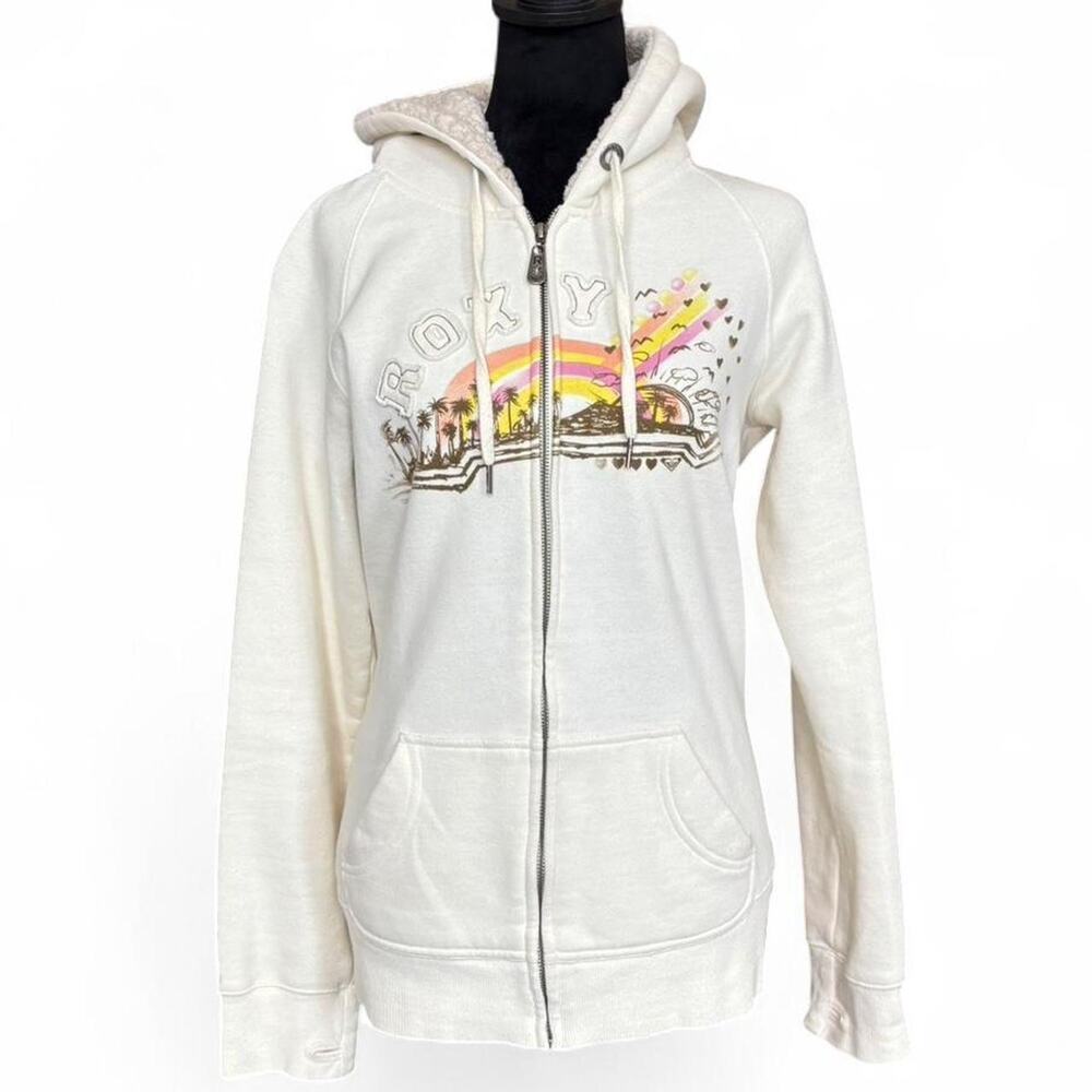 Roxy Cream Sherpa Lined Zip Hoodie – Y2K Surf XL